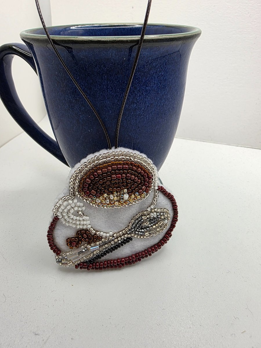 Coffee bead embroidery decoration 