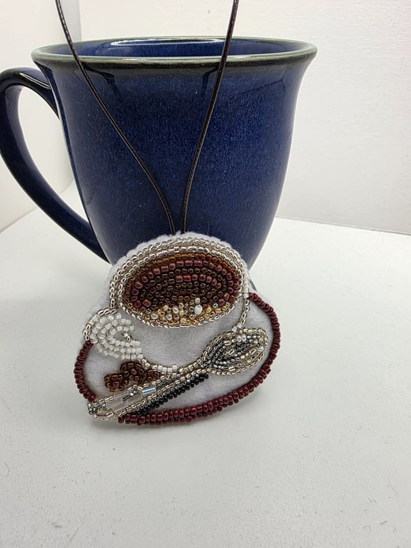 Coffee bead embroidery decoration 