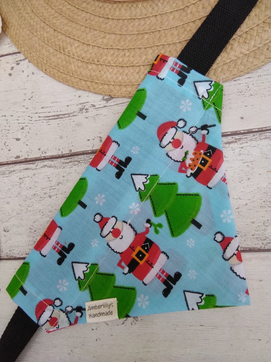 Christmas Dog Bandana Small Christmas Theme over the collar