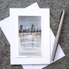 Handpainted Blank Watercolour Card. One of a Kind