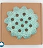 Ceramic flower frog, aqua - Image 3