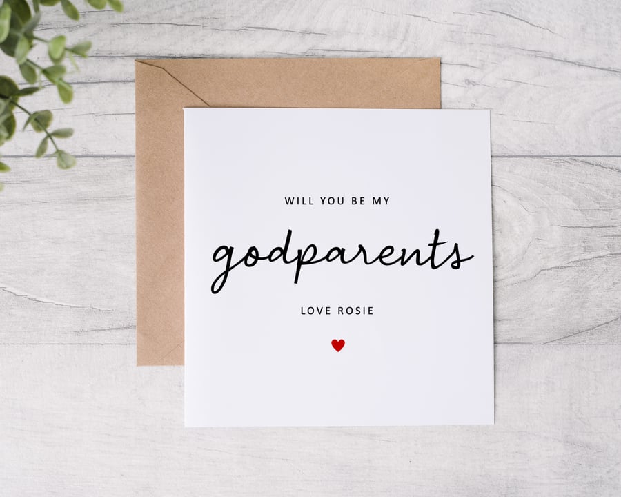 Personalised will you be my god parent's card 