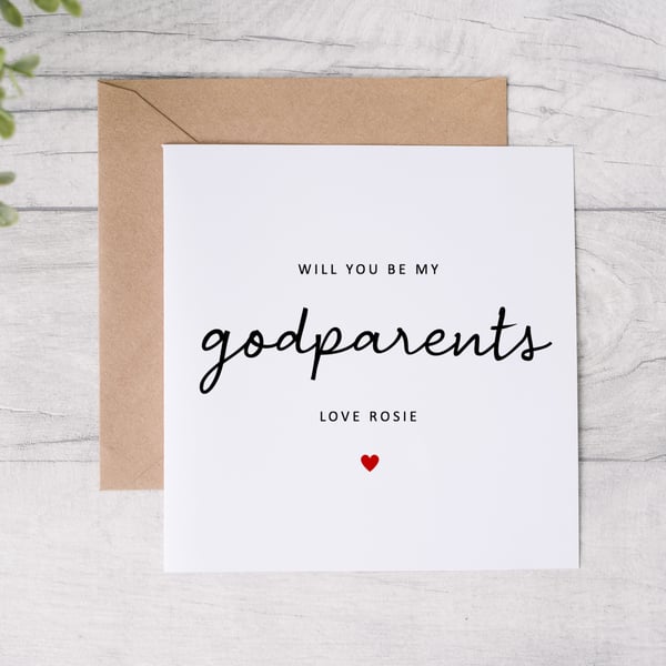 Personalised will you be my god parent's card 