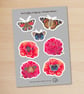 Butterflies and Blooms Printable Sticker Sheet PDF Digital Product - Image 7