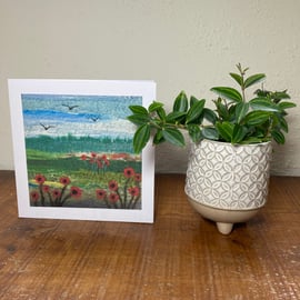 Card, poppies, print of original textile artwork (8)