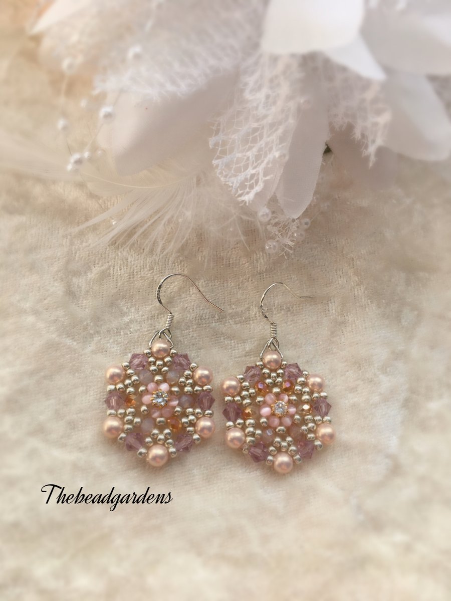 Flat big flower earrings 