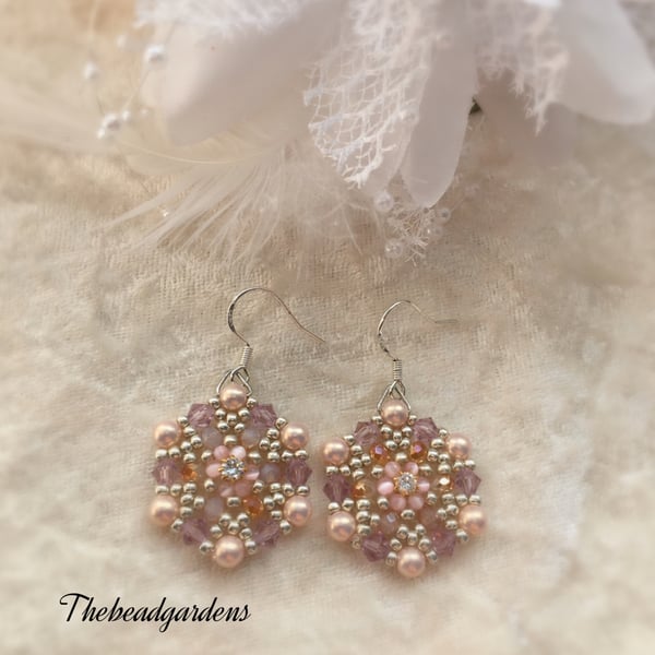 Flat big flower earrings 