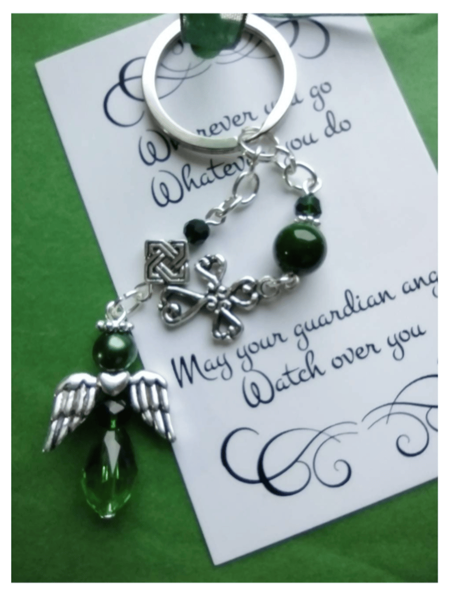 An Irish guardian angel, beautiful handmade keychain, bag charm