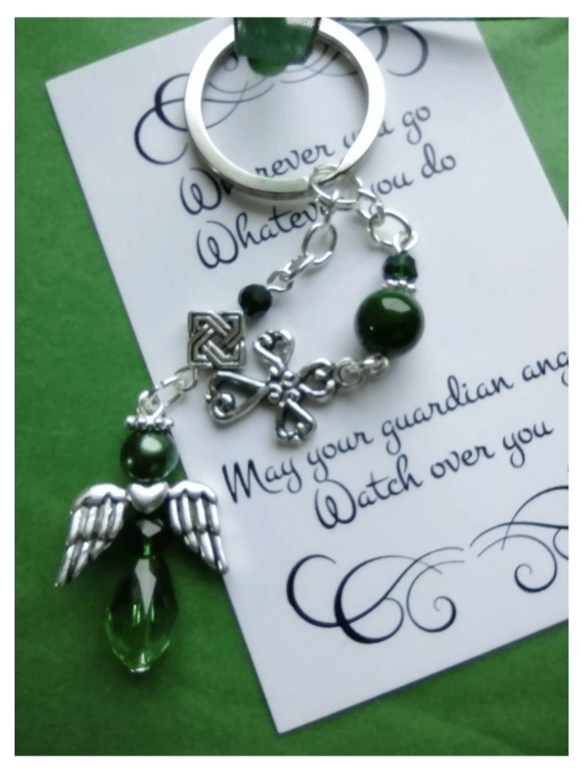 An Irish guardian angel, beautiful handmade keychain, bag charm