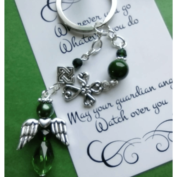 An Irish guardian angel, beautiful handmade keychain, bag charm