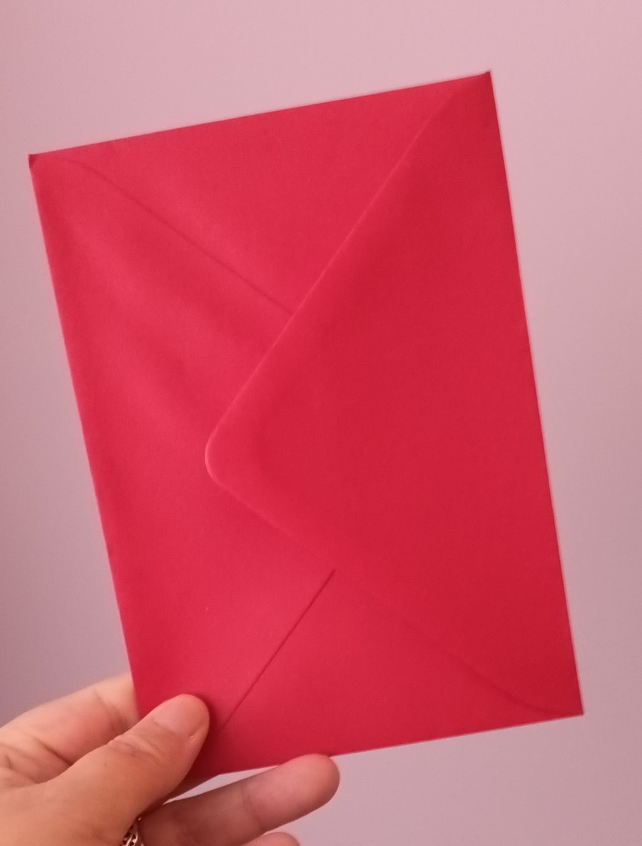 C6 A6 Poppy Red Envelopes For Cardmaking With Diamond Flap 120gsm Pack Of 10