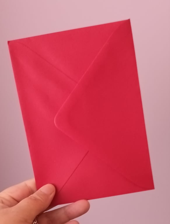 C6 A6 Poppy Red Envelopes For Cardmaking With Diamond Flap 120gsm Pack Of 10