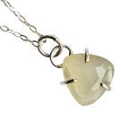 Libyan Desert Glass Necklace Recycled Sterling Silver Rose Cut Tektite Pendant