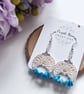 Micro Crochet Gemstone Hoop Earrings - Image 2