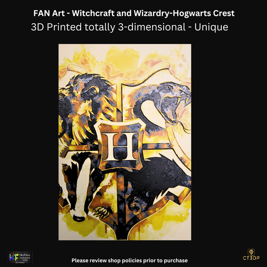 FAN ART-Potter Series - Fully 3D printed Crest Of Hogwarts