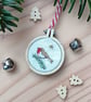 Tiny Embroidery Hoop Christmas Hanging Decoration  - Image 1