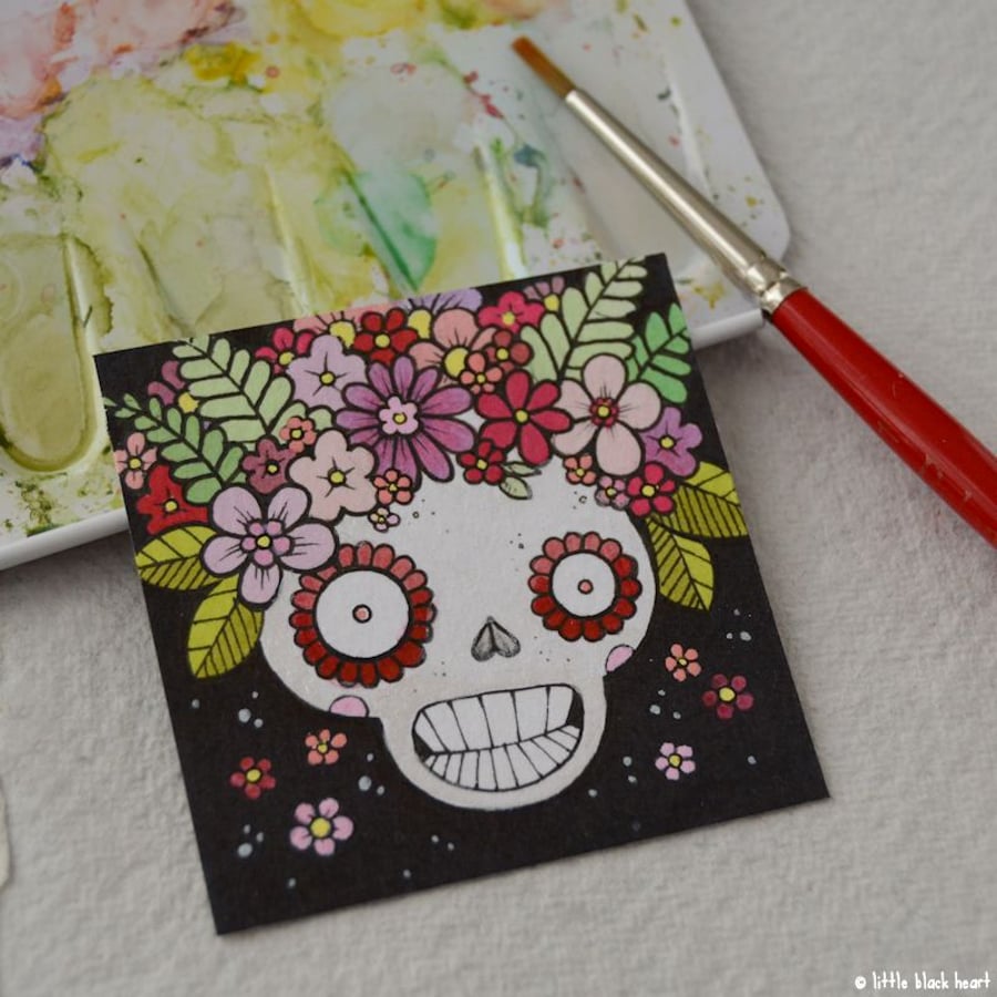 floral skull (pink) - original twinchie 