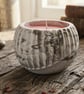 Black & White Marble Effect Jar with Candle - Image 1