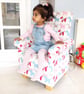 Kids Armchair March Hare Fabric Children's Chair Rabbits Ochre Animals Baby - Image 4