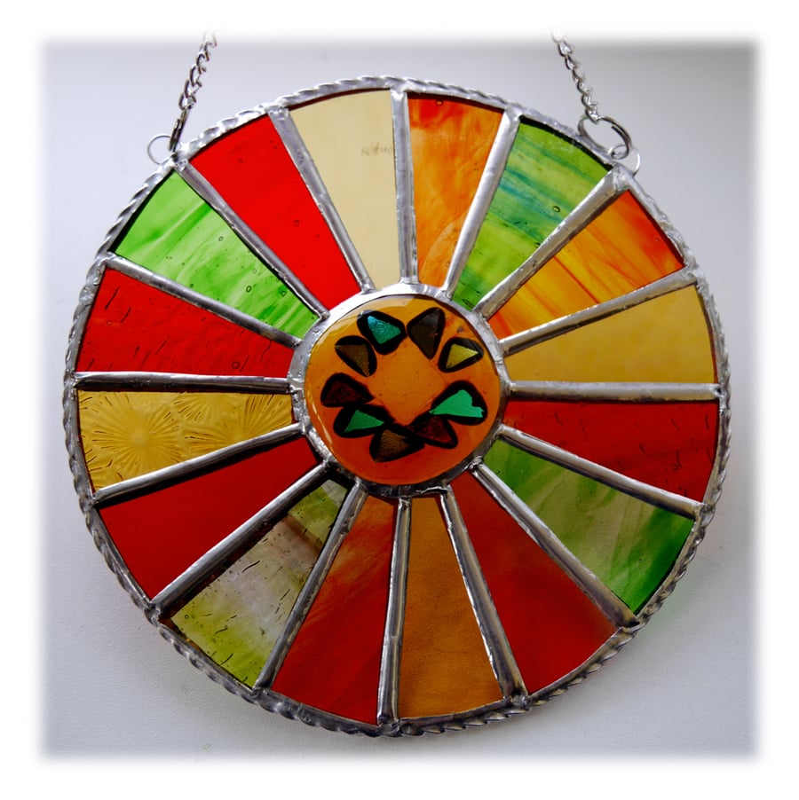 Autumn Equinox Suncatcher Stained Glass Handmade 009 ColourWheel
