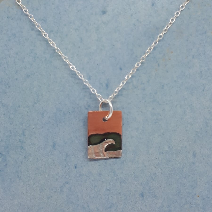 Copper, silver and enamel waves 6