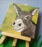 Donkey Original Painting with Mini Easel Charity Donation - Image 2