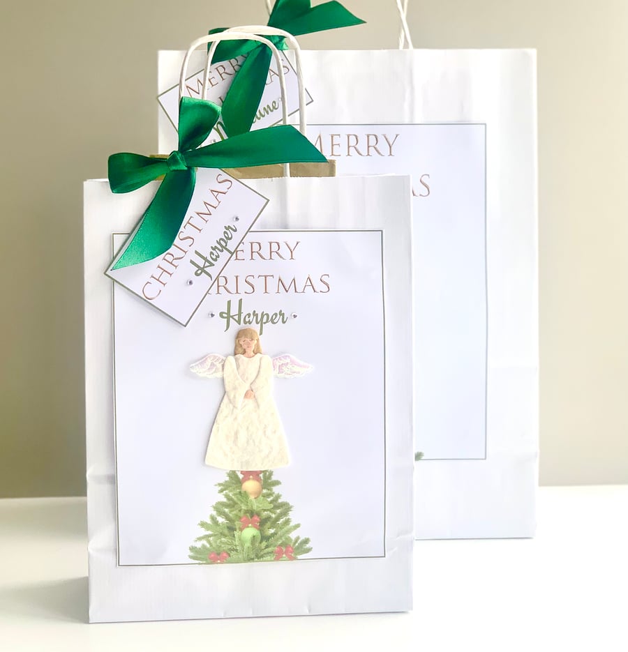 Personalised Christmas Gift Bag - Christmas Fairy - Small Sized