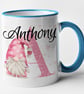 Personalised MALE Pink Gonk initial and name Mug - personalised Valentines Mug - Image 5