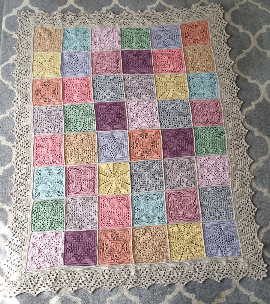 Nature’s Walk Vintage Colours Crochet Blanket