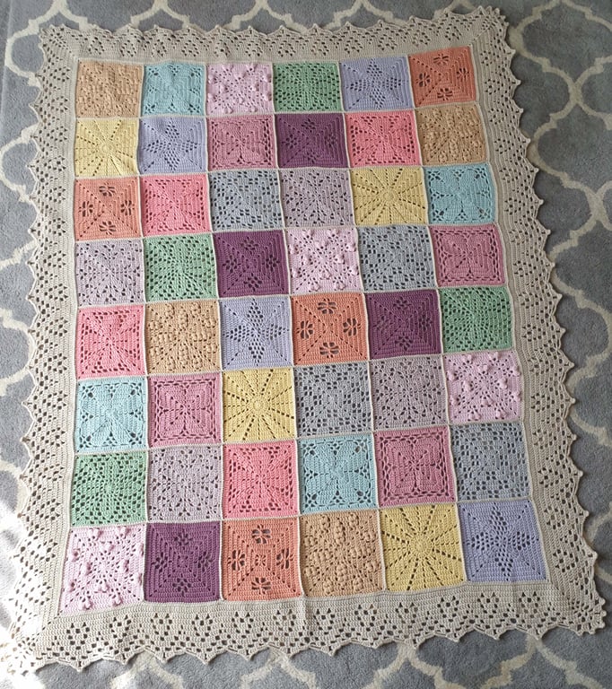 Nature’s Walk Vintage Colours Crochet Blanket