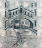 Bridge of Sighs Oxford - on grey William Morris - Image 3