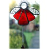 Angel Bell Suncatcher Stained Glass Shiny Red