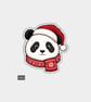 Funny Christmas Sticker Vinyl Xmas Decal For Adults - Panda In Santa Hat