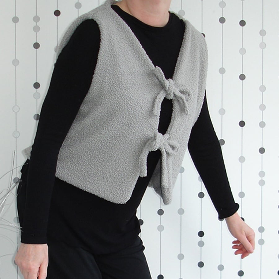 Gilet Bodywarmer Grey Teddy Bear Fleece