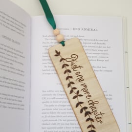  Wooden bookmark, just one more chapter bookmark, pyrography unisex gift 