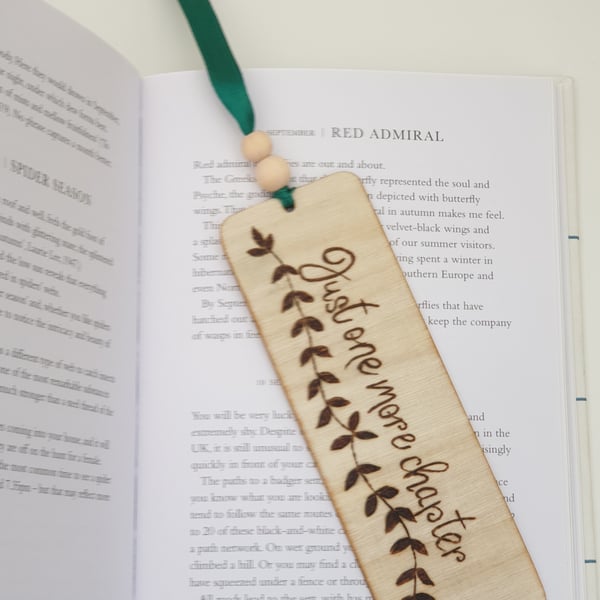  Wooden bookmark, just one more chapter bookmark, pyrography unisex gift 