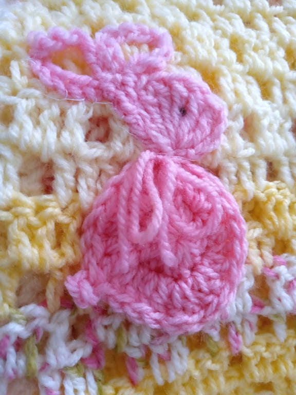  Blossom Baby Blanket with Bunny Applique  - Baby crochet treasured keepsake