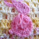 Vintage-style baby blanket - Filet Crocheted blanket - Easter Gift