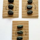 Beach Pebble Buttons Black