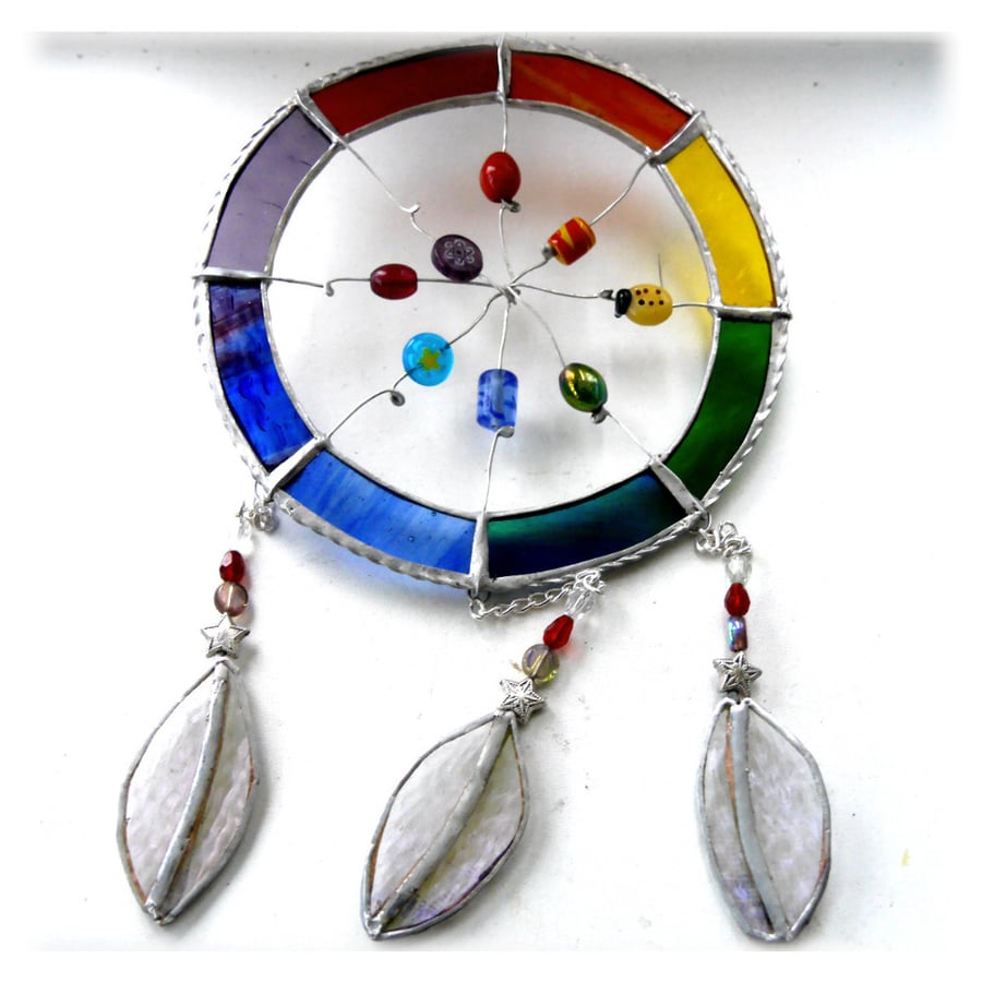 Dreamcatcher Stained Glass Suncatcher  Rainbow 023