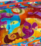 Bright Abstract Print Quilted Fabric Box Shape Washbag - Image 4