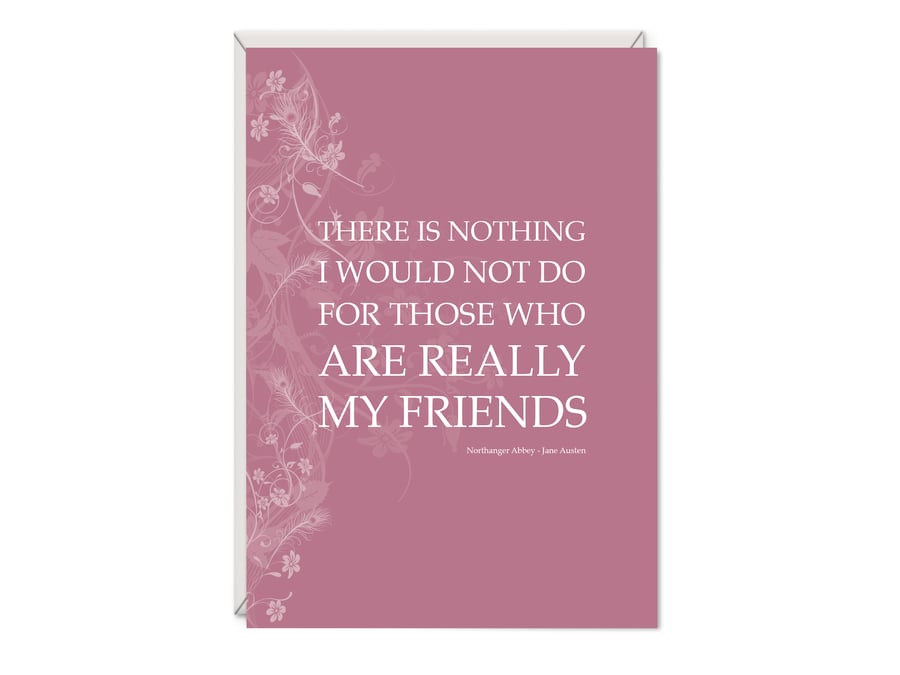 Northanger Abbey Greetings Card Literary Gift - Jane Austen Word Art Card
