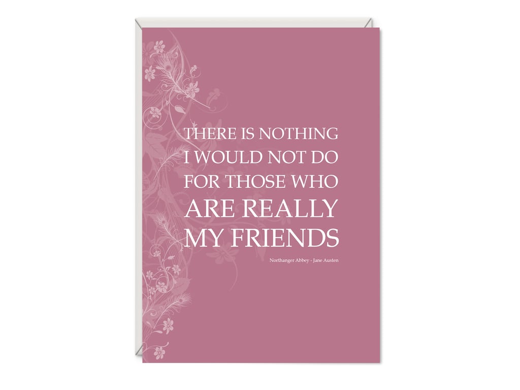 Northanger Abbey Greetings Card Literary Gift - Jane Austen Word Art Card