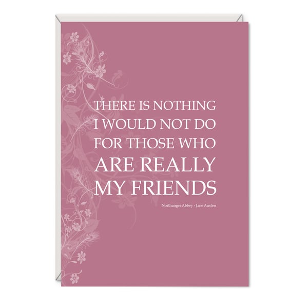 Northanger Abbey Greetings Card Literary Gift - Jane Austen Word Art Card