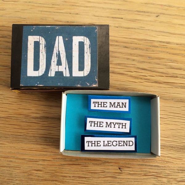 Dad - The Legend! Message In A Matchbox