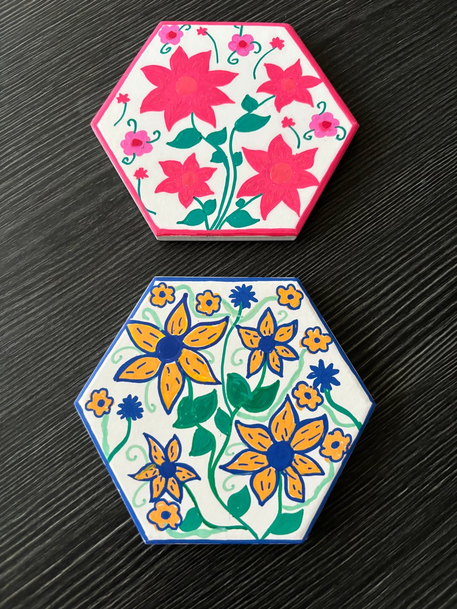Ceramic Coasters Flowers