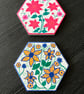 Ceramic Coasters Flowers