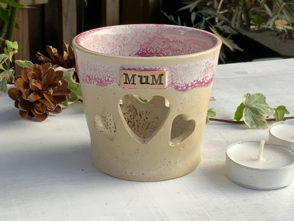 Mum Heart Tealight Holder