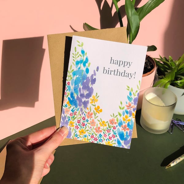 Happy Birthday Wildflower Card