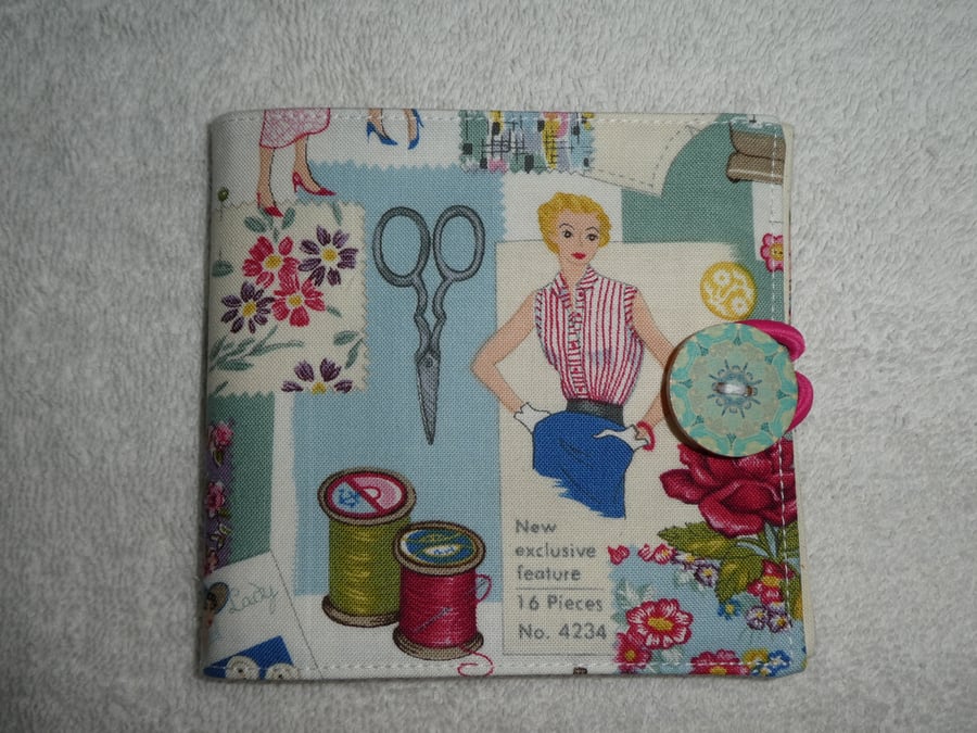 Sewing Needle Case in Sewing Pattern  Cotton Fabric